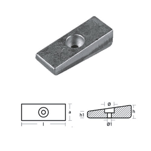 Anodo Piastra per Mercury 75-Xr6 - Piastra Mercury Mercruiser